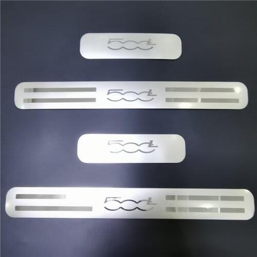 For FIAT 500L 2014-2016 2017 2018 2019 2020 Door Sill Scuff Plate Guard Stainless Steel Welcome Pedal Styling Car Accessories 4X