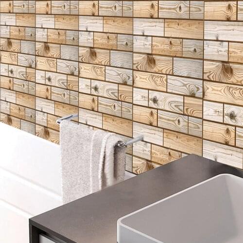 3d Wallpaper Peel and Stick Panels, Wood Effect Wall Decor Adhensive Wall Paper for Bathroom Kitchen Living Room Home Coverage