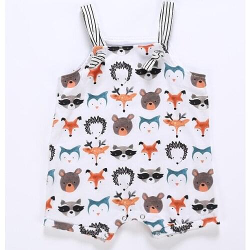 Brand New Summer Toddler Infant Newborn Baby Girls Boys Romper 0-24M Sleeveless Cartoon Animal Jumpsuits Sunsuit Playsuit