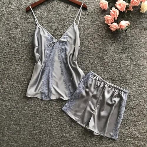 Summer Suspends Pajama Woman Bosom Cushion Sex Appeal Hot Gather Pajama Shorts Two Piece Set Korea Edition Home Clothing
