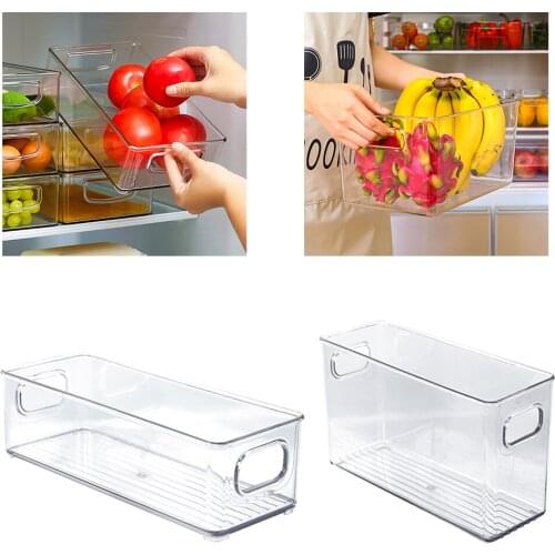 Clear Cabinet Refrigerator Freezer Storage Organizer Bins Holder Pantry