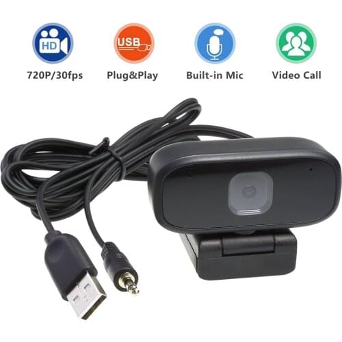 Live Streaming USB Webcam 720P 30 Web Clear Video Web Cam with Mic for PC Laptop Desktop Notebook