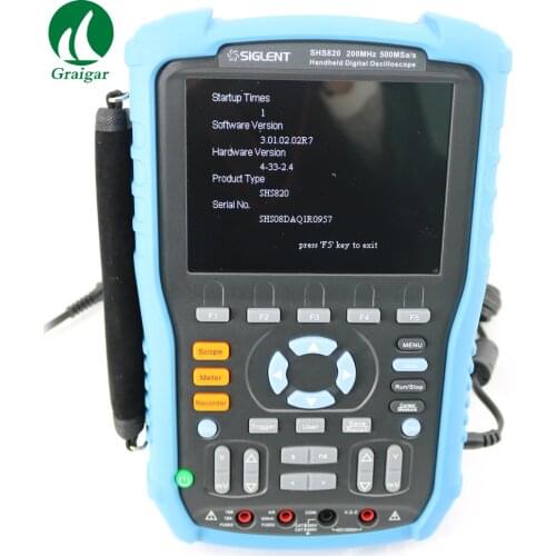 Siglent SHS820 Handheld Digital Oscilloscope 2 Channel 200MHz 500MS/s 32k Siglent Oscilloscope Multimeter by Fast Shipping