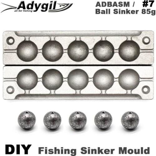 Adygil DIY Fishing Ball Sinker Mould ADBASM/#7 Ball Sinker 85g 6 Cavities