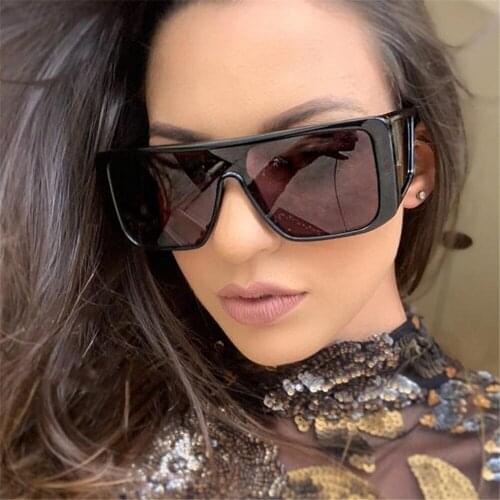 Fashion Big Frame Retro Sunglasses for Men Women Luxury Designer Vintage Glasses Square Oversize Eyeglasses Female Male Eyewear