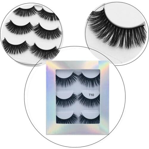 Three Pairs Of False Eyelashes Fluffy Drama Makeup Tool Eyelash Extension 3D Mink Lashes Volume High Quality Mink Lashes