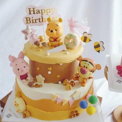 Disney Childrens Birthday Cake Decoration Winnie the Pooh Piglet Pig Tigger Birthday Articles Home Decoration cake toppers