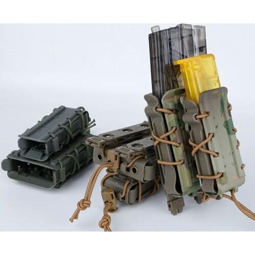 Military Molle Magazine Pouch 9mm 45ACP 5.56 7.62 Rifle Pistol Mag Bag Double Fast Attach Carrier Case Hunting Accessories