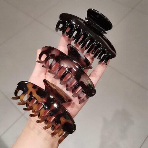 2021 Simple Large Medium Leopard Print Amber Temperament Bow Tie Hairpin Hollow Square Barrettes Women Girl Hair Accessories