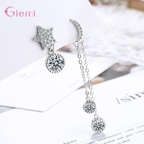 New Arrival 2020 Real 925 Sterling Silver Crystal Drop Earrings For Women Top Quality Dangle Earring Wedding Jewelry Statement
