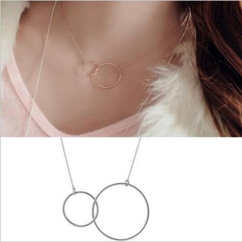Female Accessories Wild 925 Sterling Silver Jewelry Simple Popular Fashion Size Circle Cross Pendant Necklaces N111