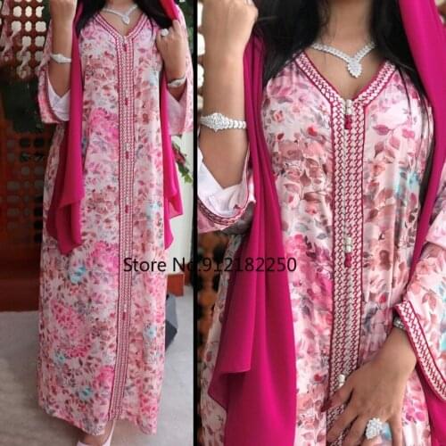 Dubai Muslim Women Abaya Long Sleeve Dress Turkish Islamic Clothing Djellaba Femme Bohemian Kaftan African Plus Size Robes