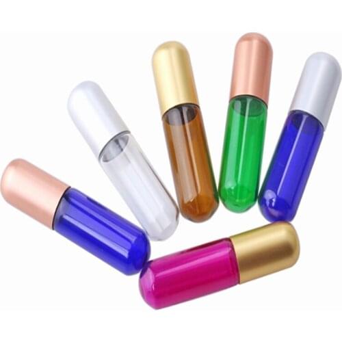 100pcs Empty 5ML glass oil bottles round bottom roller bottle Essential Oil Roll On Roller Ball bottle