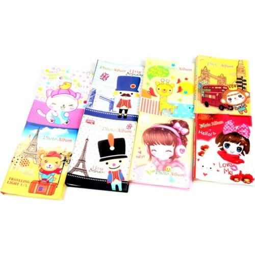64pcs Photos Student Gifts Cartoon Fashion Children Photo Album 4R 6Inch Horizontal Version Album Thin Simple Portable Ablum E
