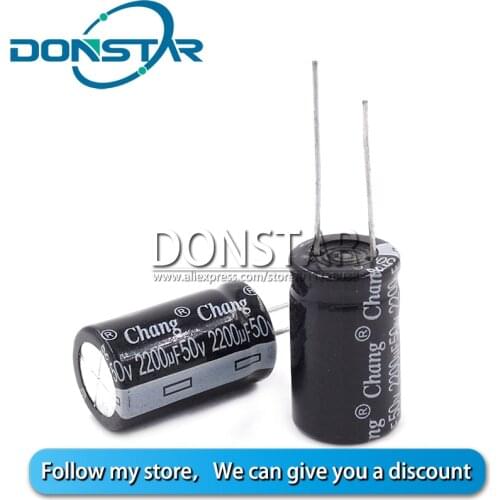 5PCS 50V 2200UF Aluminium Electrolytic Capacitor 2200UF 50V 16*25MM Electrolytic Capacitor