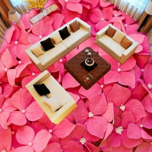Free Shipping Pink petals beautiful floor wallpaper bathroom waterproof restaurant wear thicken floor mural