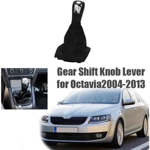 ABS & PU Car Gear Shift Knob Lever Shifter Gaiter Boot Cover Case for Skoda Octavia 2 A5 A6 2004-2013