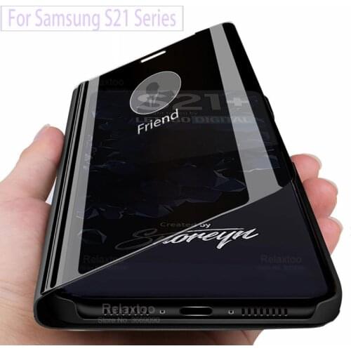Samsun S21 + case smart mirror flip cover cases for samsung galaxy S21 Plus s 21ultra 21 ultra smartphone stand book cover coque