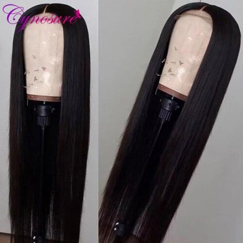 Cynosure Hair 4x4 Lace Closure Wig Straight Brazilian Lace Front Human Hair Wigs PrePlucked 150%/180% Remy Lace Frontal Wig