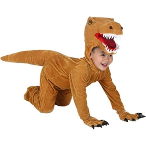 Kids T-rex CostumesCosplay Performannce Costumes Short Sleeve Animals Theme Dinosaur Jumpsuit Children Birthday Party Role Play