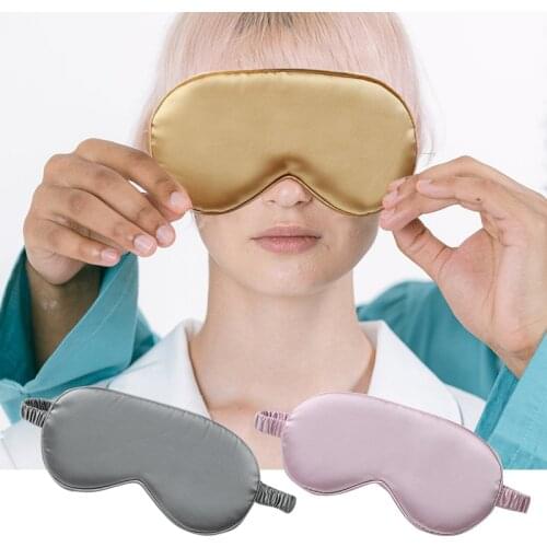 Women Imitated Silk Sleep Eye Mask Portable Travel Eyepatch Nap Eye Patch Rest Blindfold Eye Cover Sleeping Solid Color Eyeshade