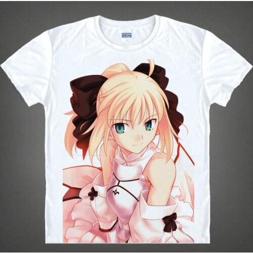 Fate stay night T-shirt kawaii Japanese Anime t-shirt Handmade Manga Shirt Cute Cartoon saber Cosplay shirt 37172409778 tee 685