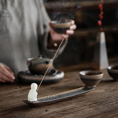 Creative Small Monk Incense Holder Decoration Line Incense Burner Incense Holder Incense Holder Decoration Incense Holder Censer