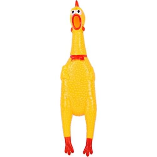 Funny Pet Toy Squawking Rooster Screaming Rubber Chicken Shrilling Yellow Cock Attractive Dog Cat Puppy Sound Toy