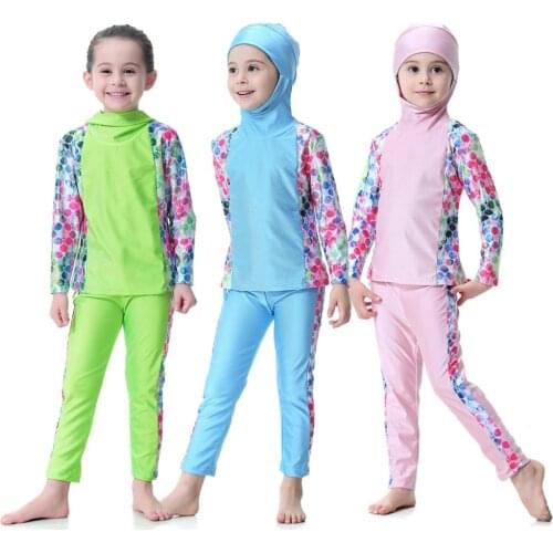 Muslim Girls Swimwear Women Swimsuit Islamic Hijab Islam Burkinis Beachwear Bathing Suit Arab Islam Beach Wear Diving Suits