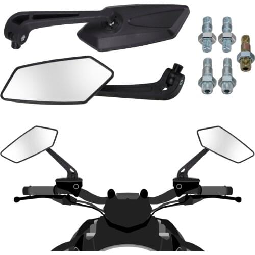 LEEPEE Universial Motorcycle Rearview Mirrors Side Mirrors For Cafe Racer Motorcycle Accessories Black