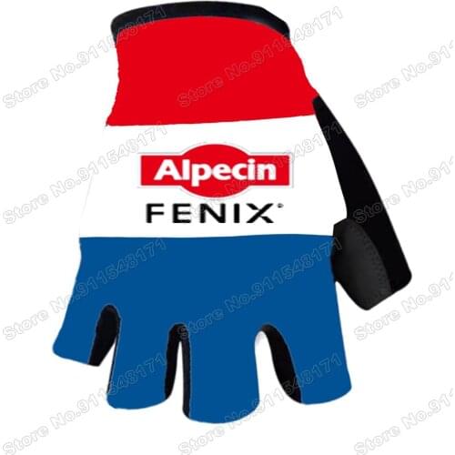 2021 Alpecin Fenix Team Mens Bicycle Gel Half Finger Gloves One Pair Size M-XL Guante Ciclismo Gant cyclisme