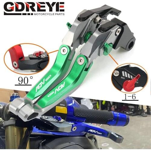 New With ADV150 logo Left Right Parking Function Motorcycle 5D Foldable Extendable Brake Levers For Honda ADV150 2019 2020