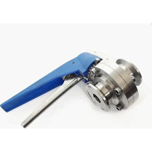 Fit 76mm Pipe OD x 3" Tri Clamp Sanitary Butterfly Squeeze Trigger Flow Control Valve SUS 304 Stainless Brewing