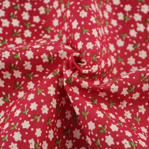 Plain Cotton Fabric Dye Patchwork White Flowers and Green Leaves Style Set Texitle Clothing Sewing Tecido Tissus Au Metre