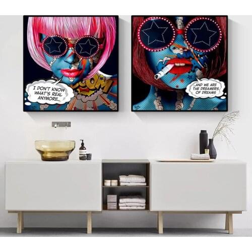 Modern Graffiti Girl HD Print Canvas Art Paintings and Posters Living Room Home Decoration Painting Frameless Paintings