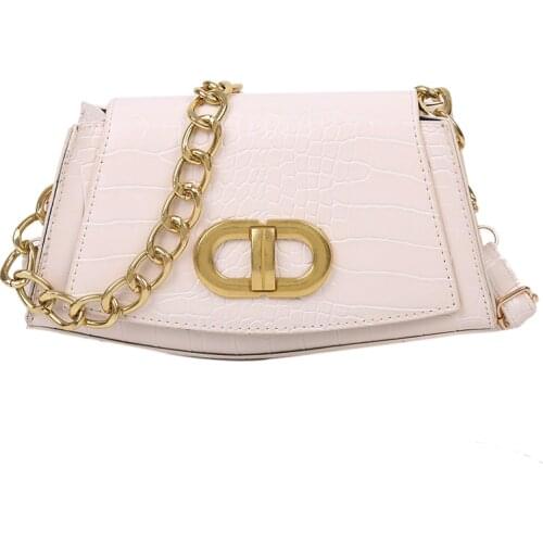 Bags for women 2020 white shoulder Crocodile pattern leather korean bag chain jelly clear purse fashion fake designer handbags