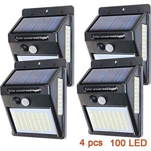 100 LEDs Outdoor Solar Lamp street Solar Light waterproof Motion Sensor Solar garden decoration street light lamp 1/2/4pcs