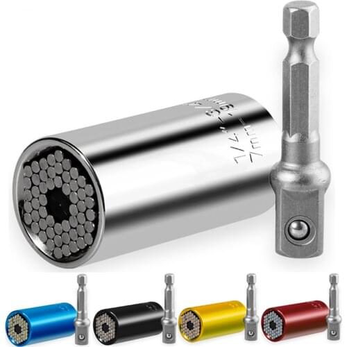 Vastar Universal Torque Wrench Head Set Socket Sleeve 7-19mm Power Drill Ratchet Bushing Spanner Key Magic Multi Hand Tools