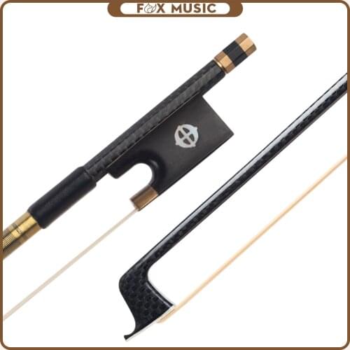 Advanced Grid Carbon Fiber Violin Bow 4/4 Size Bow W/ Ebony Frog Brass Mounted Natural White Horsehair