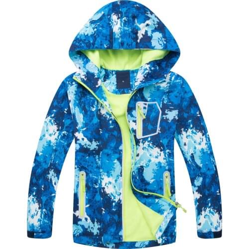 Windbreaker for Boys Hooded Trench Coat Children Windproof Outerwear Teen Kids Zipper Warm Breathable Jackets Polar Fleece Tops