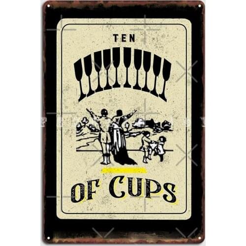 Vintage Tarot-Ten Of Cups Card-Happily Ever After Metal Sign Cinema Living Room Club Bar Custom Wall Decor Tin Sign Posters