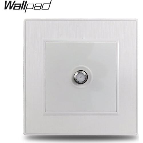 Wallpad S6 White Satellite TV Antenna Wiring Outlet Wall Socket Brushed PC Plastic