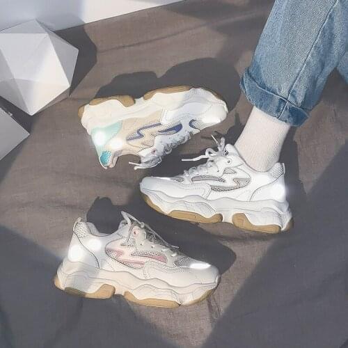 Shoes Woman 2021 Spring Summer New Mesh Womens Sports Shoes Thick-soled Leisure Shoes zapatos de mujer sneakers women