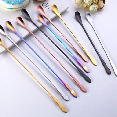 1 PC Spoons Coffee Spoon With Long Handle Stainless Steel Kids Ice Scoop Cuillere Cucharas Colher Kitchen Tool Tableware