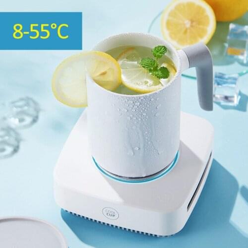 12V 2 in 1 Cup Warmer Cooler Device Fast Cooling Heating Cup Samrt Thermostatic Coaster Cup Heating Cooling Beverage Plate 450ml