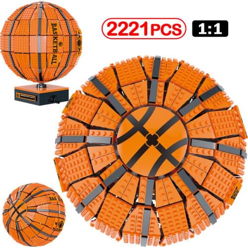 2221pcs City Sports Rotatable Basketball Model Building Blocks 1:1 MOC Technical Bricks Creative Educational Toys For Boys Gift