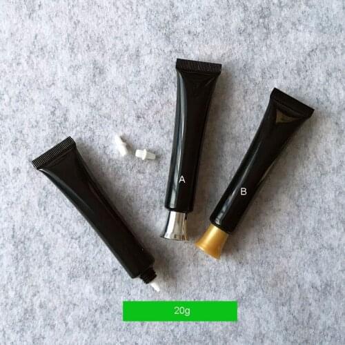 300pcs/lot 20ml 20g BLACK soft tube for mildy wash/ butter/ handcream/empty tube/eye cream/foundation/BB cream cosmetic packing