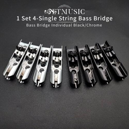 Bass Bridge 4-Single String Bass Bridge 4pcs Individual Chrome 1set