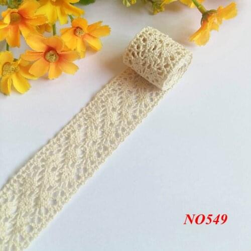 5yard 30mm Diy Handmade Patchwork Cotton Material Cotton Lace Ribbon Beige Color Cotton Lace TRIM cotton lace