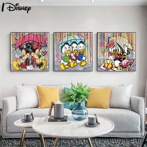 Disney Mickey Mouse Amine Watercolor Posters and Prints on Canvas Painting On the Wall Art Pictures for Room Wall Home Decor